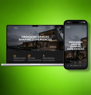 SMARX Architecture portfolio website design on desktop and mobile