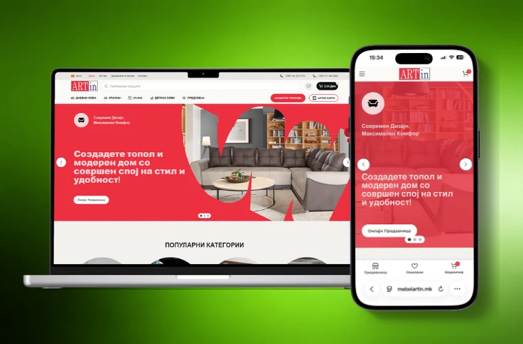 Mebel Art In furniture eCommerce website with 900+ products