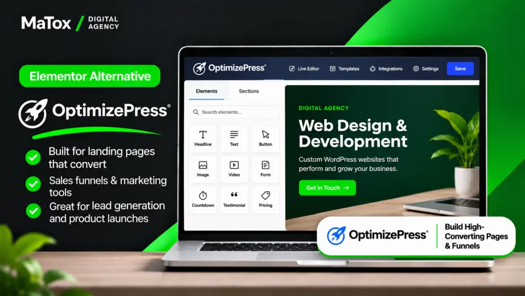 OptimizePress as an Elementor alternative for landing pages and lead generation